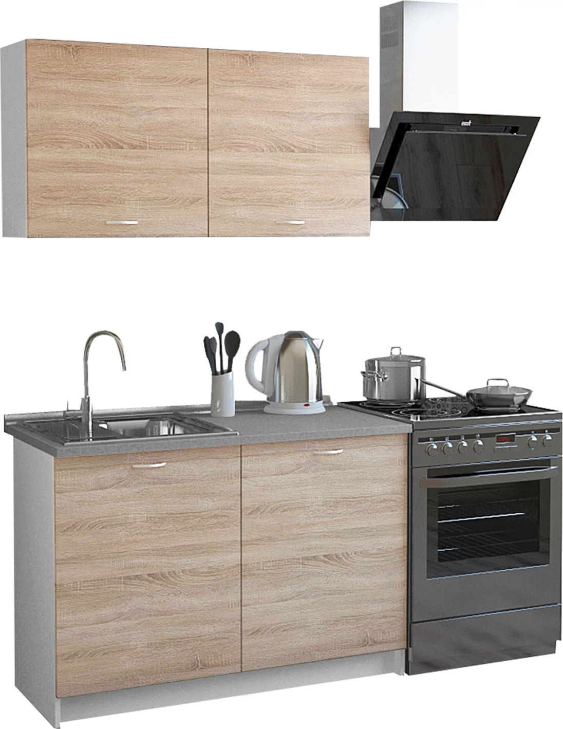 Kuhinjska enota iz melamina v sonoma-beli barvi FH2439 46-29.2x120Y cm