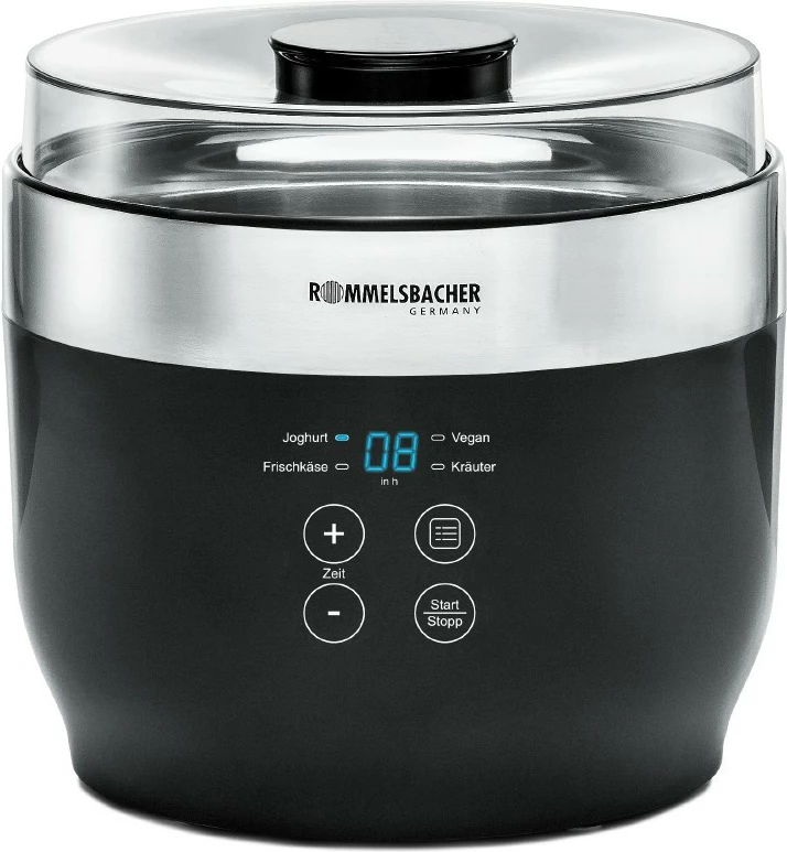 Naprava za jogurt in sveži sir ROMMELSBACHER JG 80, 4 programa, 1,42 kg, inox/črna