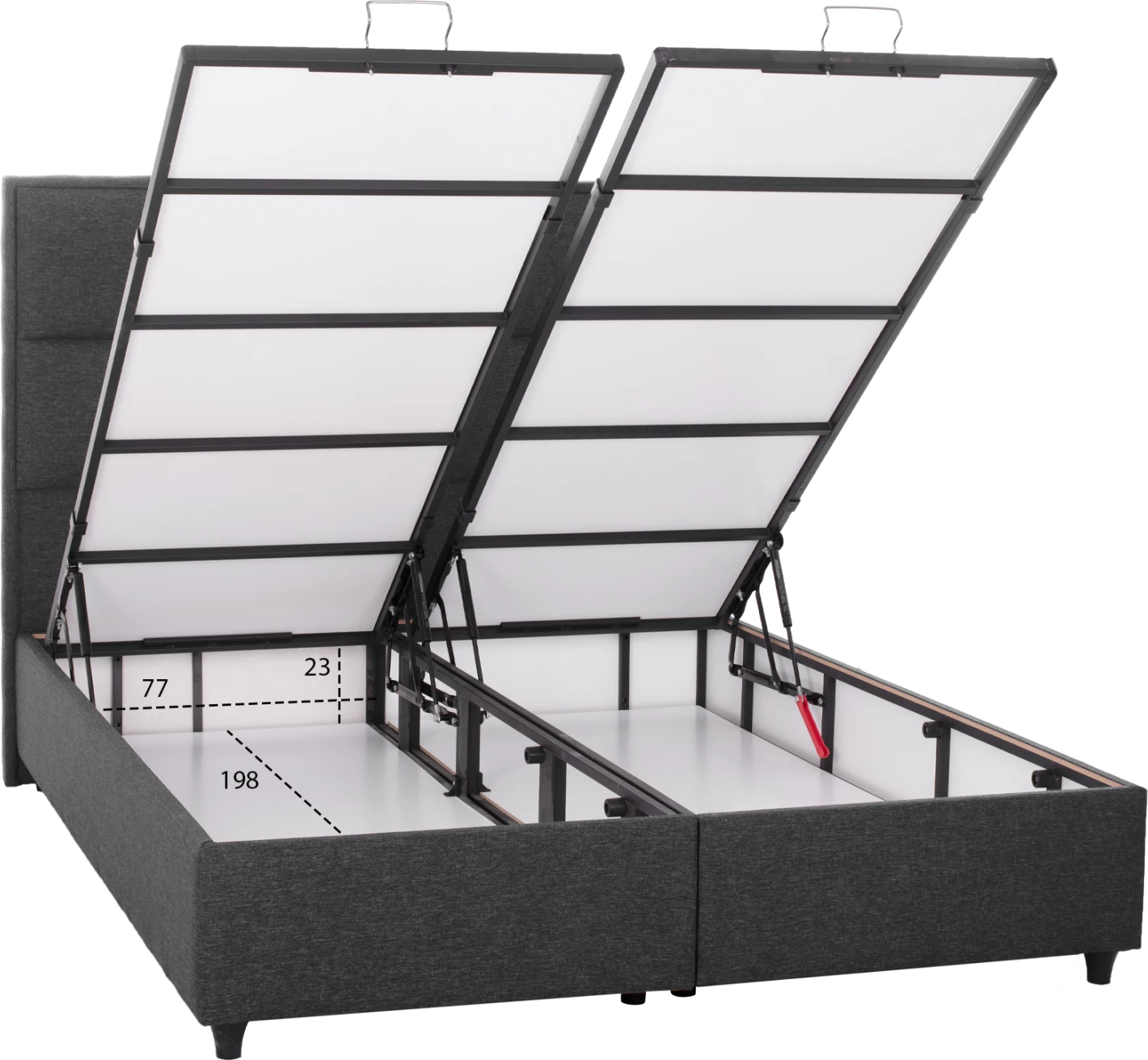 Postelja ALBA FH626.01 sivo blago s prostorom za shranjevanje 160x200