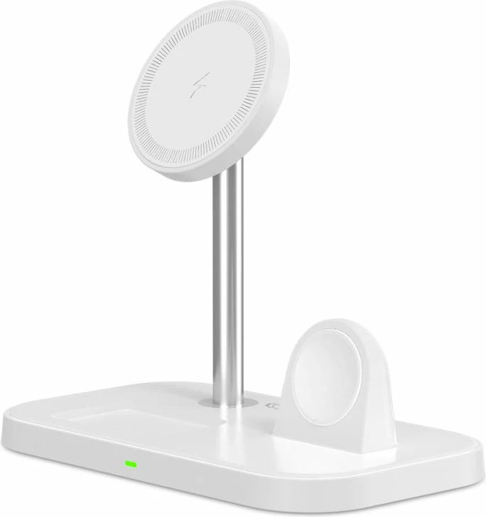 Indukcijski 3-v-1 polnilec z MagSafe za pametni telefon, Apple Watch in AirPods, Tech-Protect QI15W-A22, bel