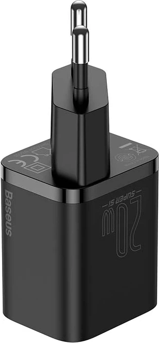 Hitri polnilec 20W Baseus Super Si Quick Charger 1C TZCCSUP-B01 z USB-C na Lightning kablom 1 m, črn