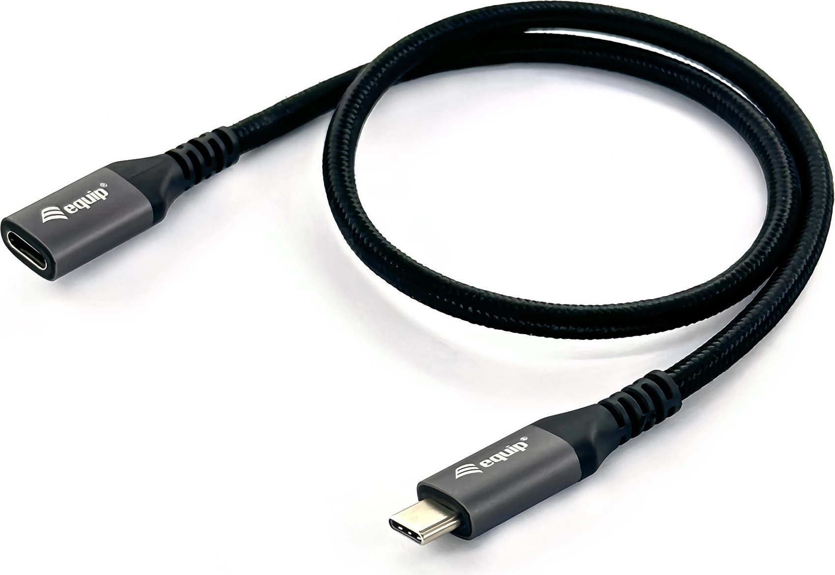USB-C kabel 0,5 m, 10 Gbps, 4K/60Hz, 100W Equip 128370, črn