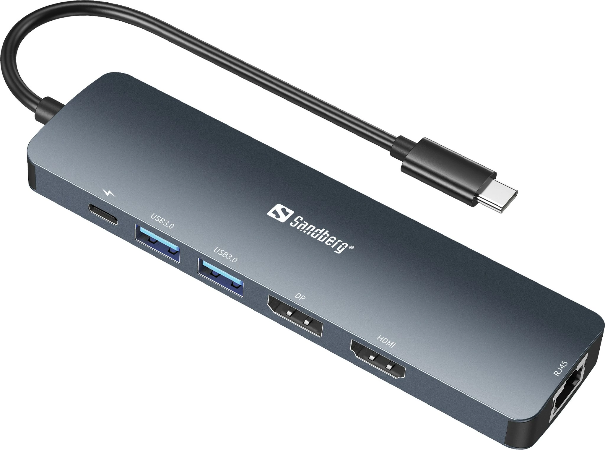 Dock USB-C, 8K, 100 W, siva Sandberg