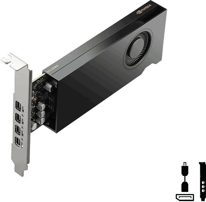 Grafična kartica PNY Quadro RTX 2000E ADA, 16 GB GDDR6, 4× mini DisplayPort, črna