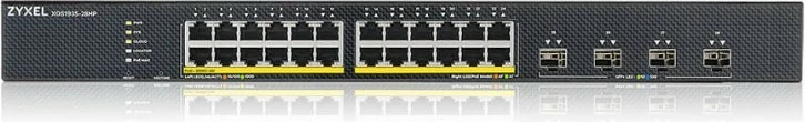 Upravljano omrežno stikalo Zyxel XGS1935-28HP, 24 porta Gigabit PoE, 4 porta 10GbE SFP+, za rack, črno