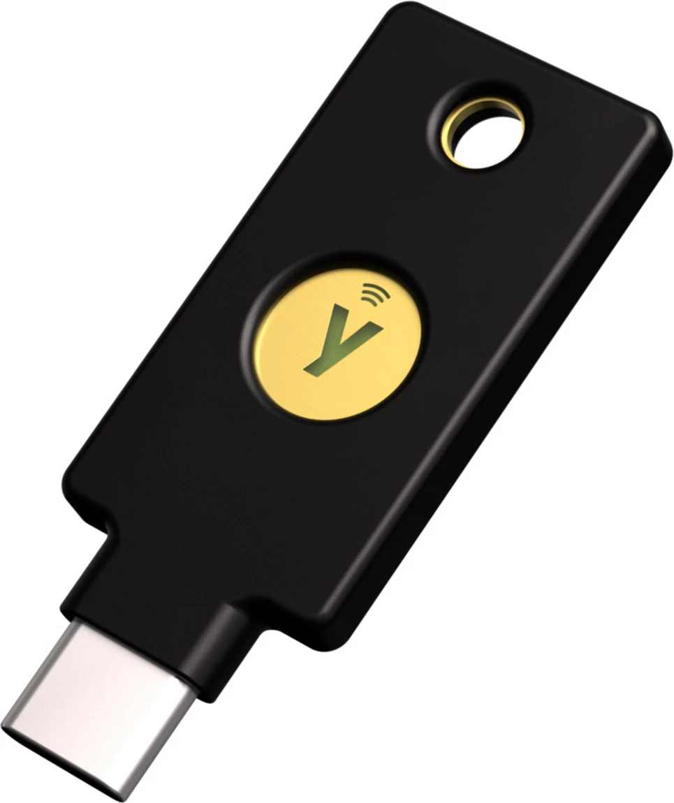 Varnostni ključ Yubico Security Key C NFC 5060408465301, USB-C in NFC, standard, zlato na črni