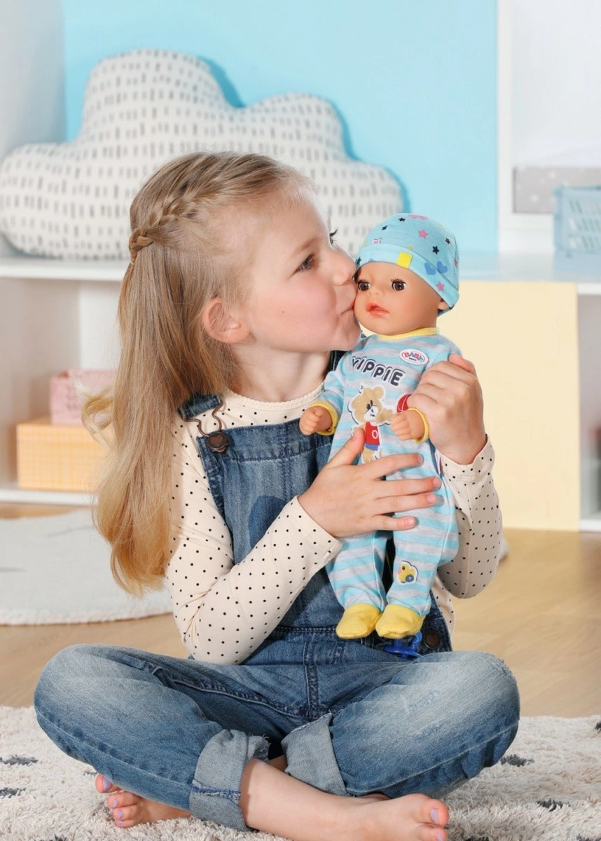 Punčka Baby Born fantek 36 cm z dodatki, Zapf, modra