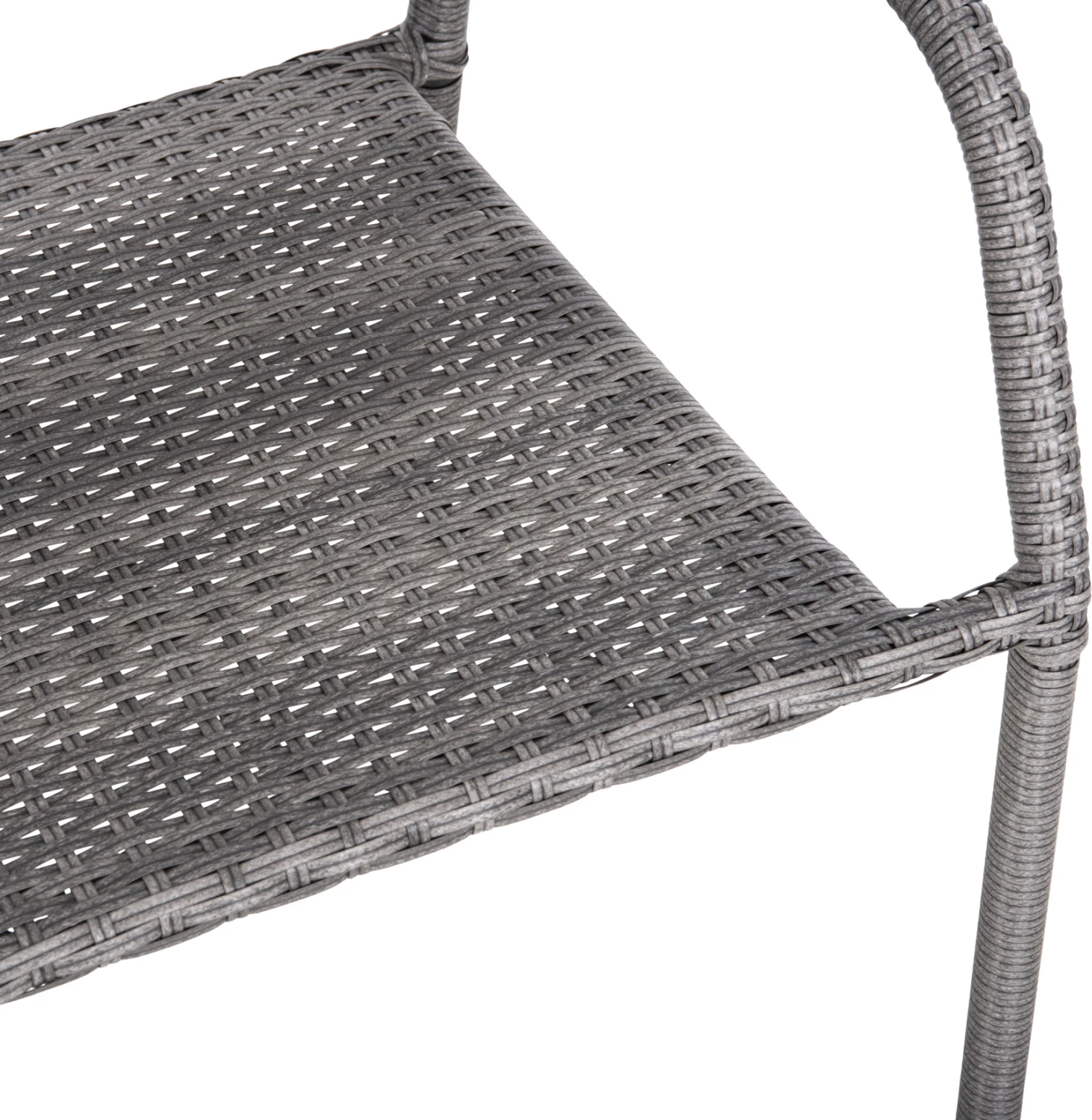 Vrtni naslanjač MORNER FH6074.02 kovinski-sivi pleteni 55x58x87H