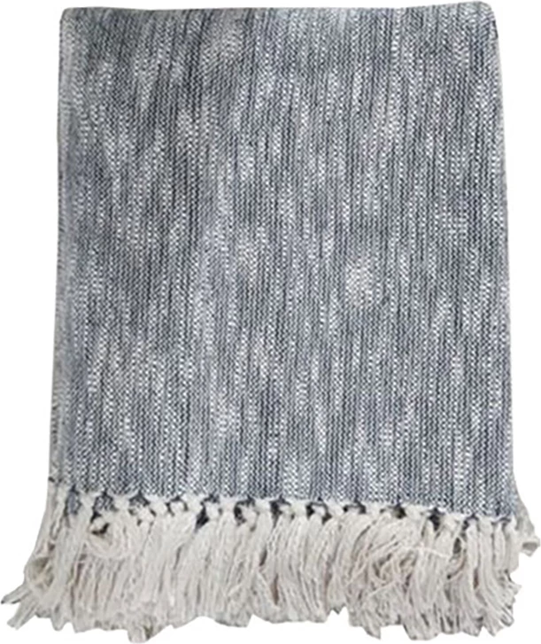 Dekorativna odeja Sand, bombaž, bela-črna, 125x150 cm