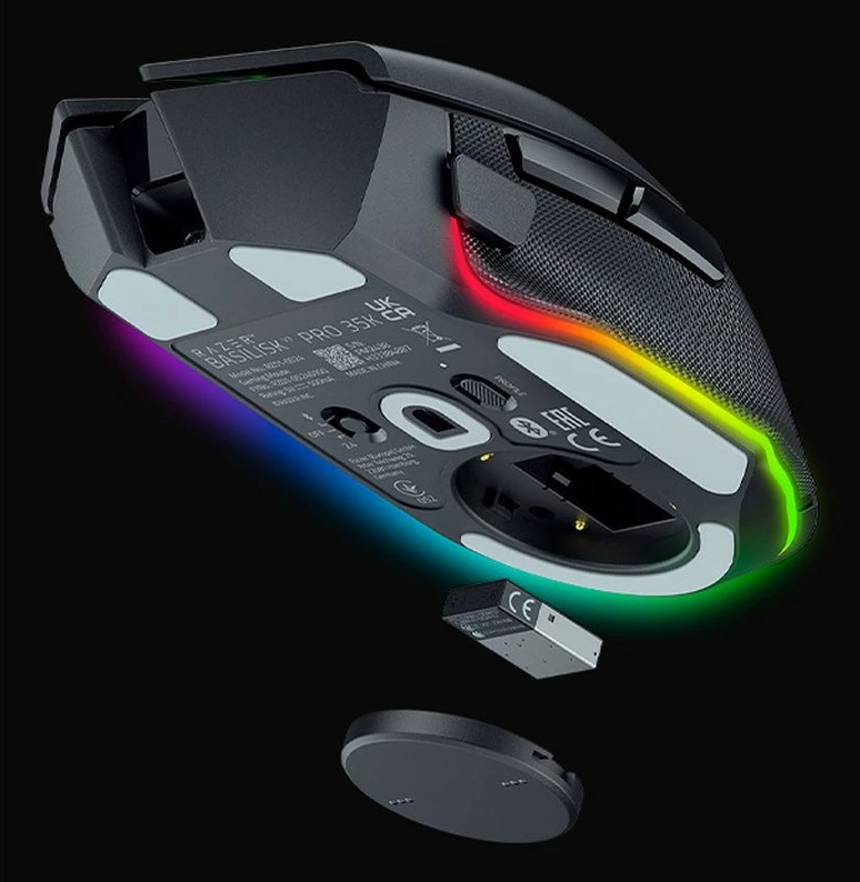 Optični igralni miš Razer Basilisk V3 Pro 35K, črn, RGB
