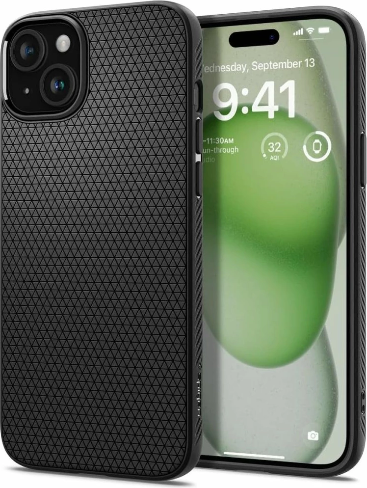 Zaščitni ovitek Liquid Air za iPhone 15 Plus, Spigen, mat črn