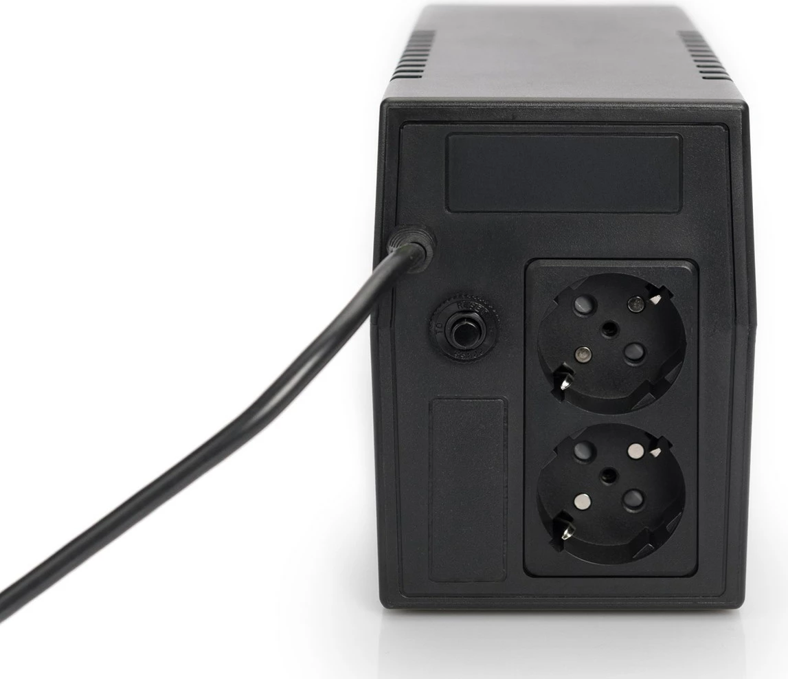 Neprekinjeno napajanje 600 VA/360 W, 2 AC izhoda, DIGITUS DN-170063-B, črno