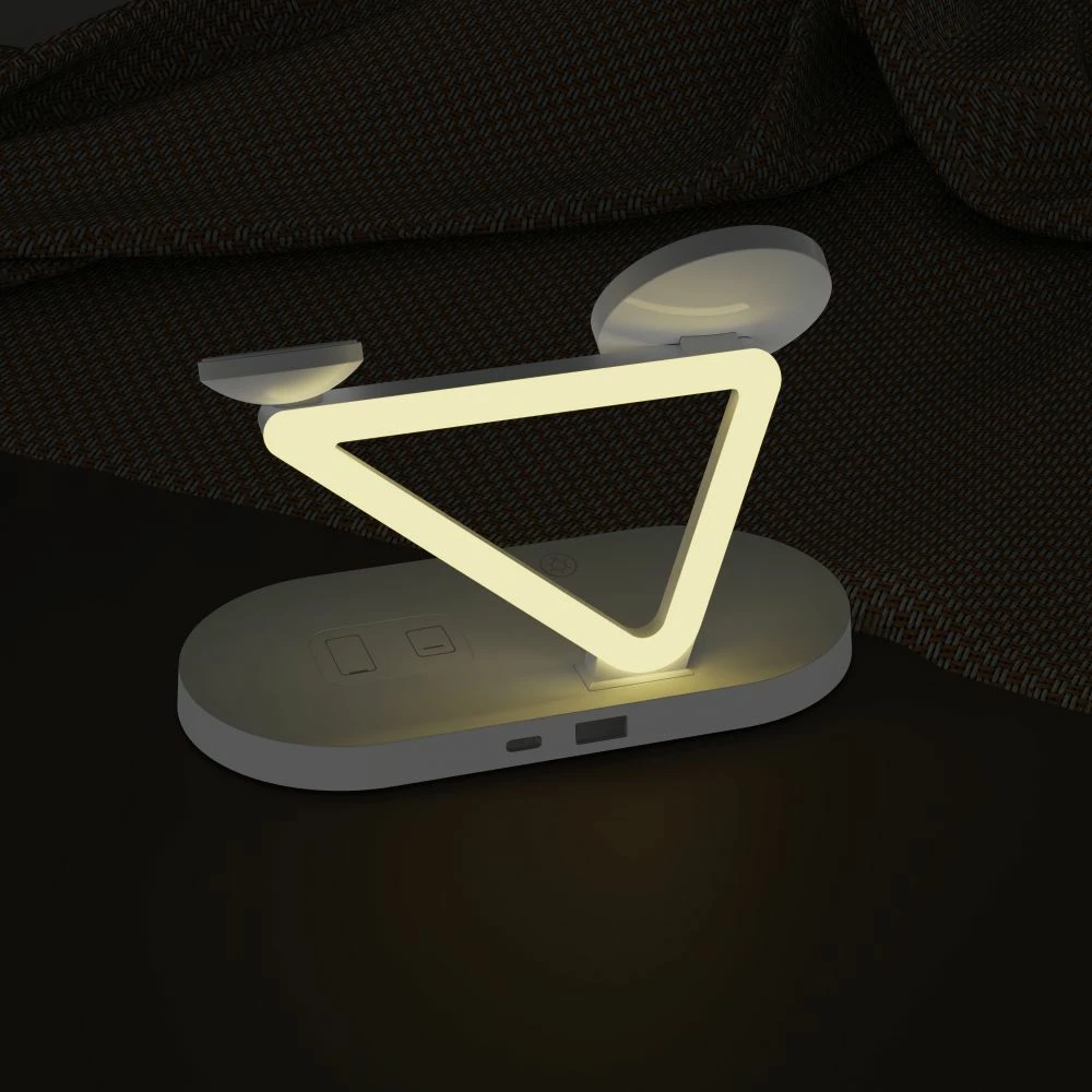 Brezžični polnilec 3-v-1 z MagSafe Tech-Protect QI15W-A41, bel