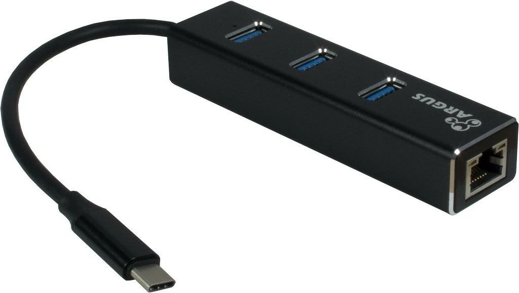 USB razširitveni hub Inter-Tech ARGUS IT-410, USB 3.2 Gen 1, Type-C, črn