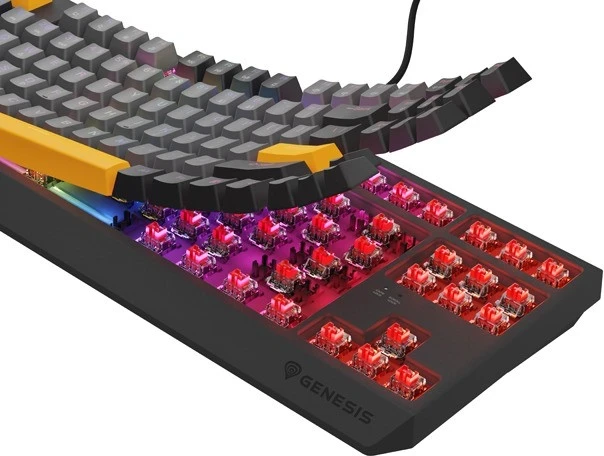 Mekaniška tipkovnica TKL z RGB, Genesis Thor 230, Outemu Red, sivo-črna