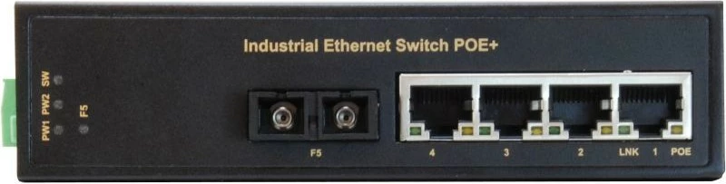 Industrijski 5-portni Fast Ethernet stikalnik LevelOne, DIN-Rail, -40 °C do 75 °C, nemanagerski, PoE, zidna montaža