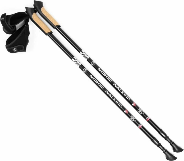 Nastavljivi nordijski pohodni palici Long Life SMJ, črno-zlati