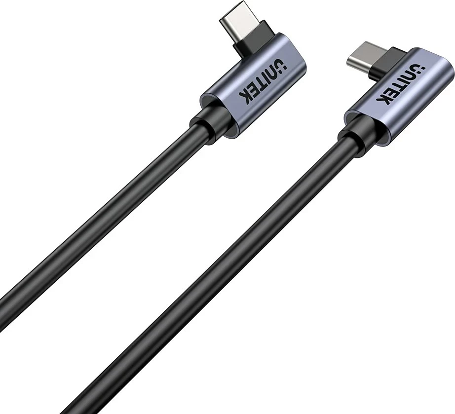 Kabel USB C na USB C UNITEK C14147ABK01-1M, 1 m, 100 W, 90°, črn