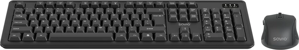 Set brezžične tipkovnice in miške Savio KB-03, USB, QWERTY, angleščina (ZDA), črn