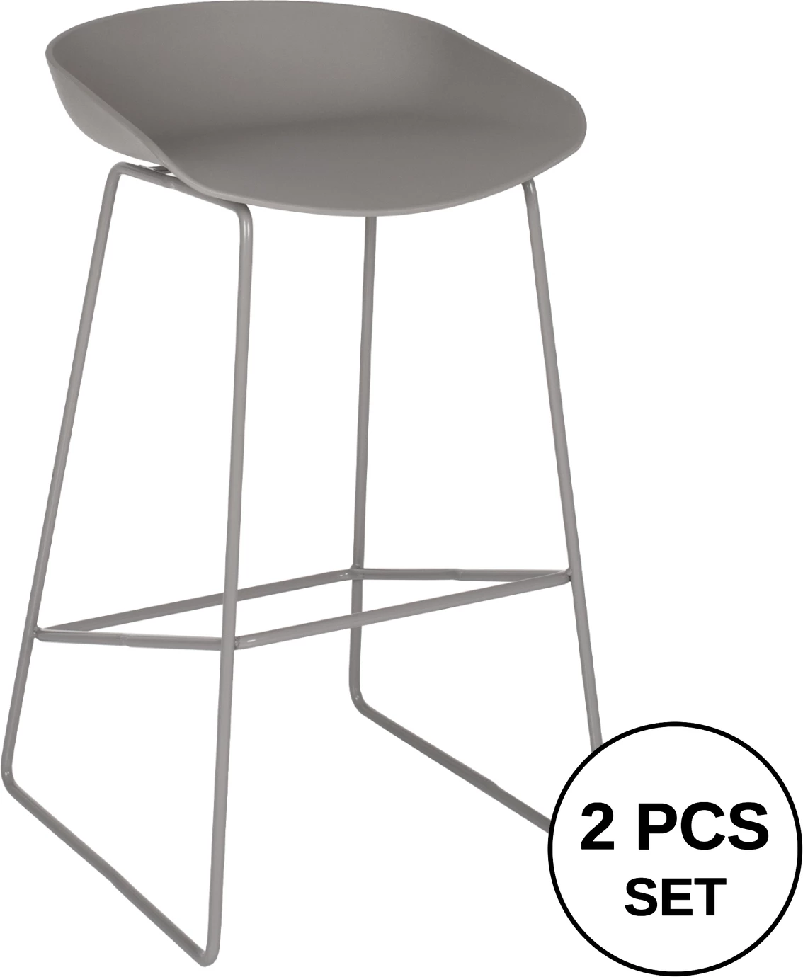 Kovinski stol FH8450.10 s sivim sedežem PP 47x47x83cm, set 2 kosov