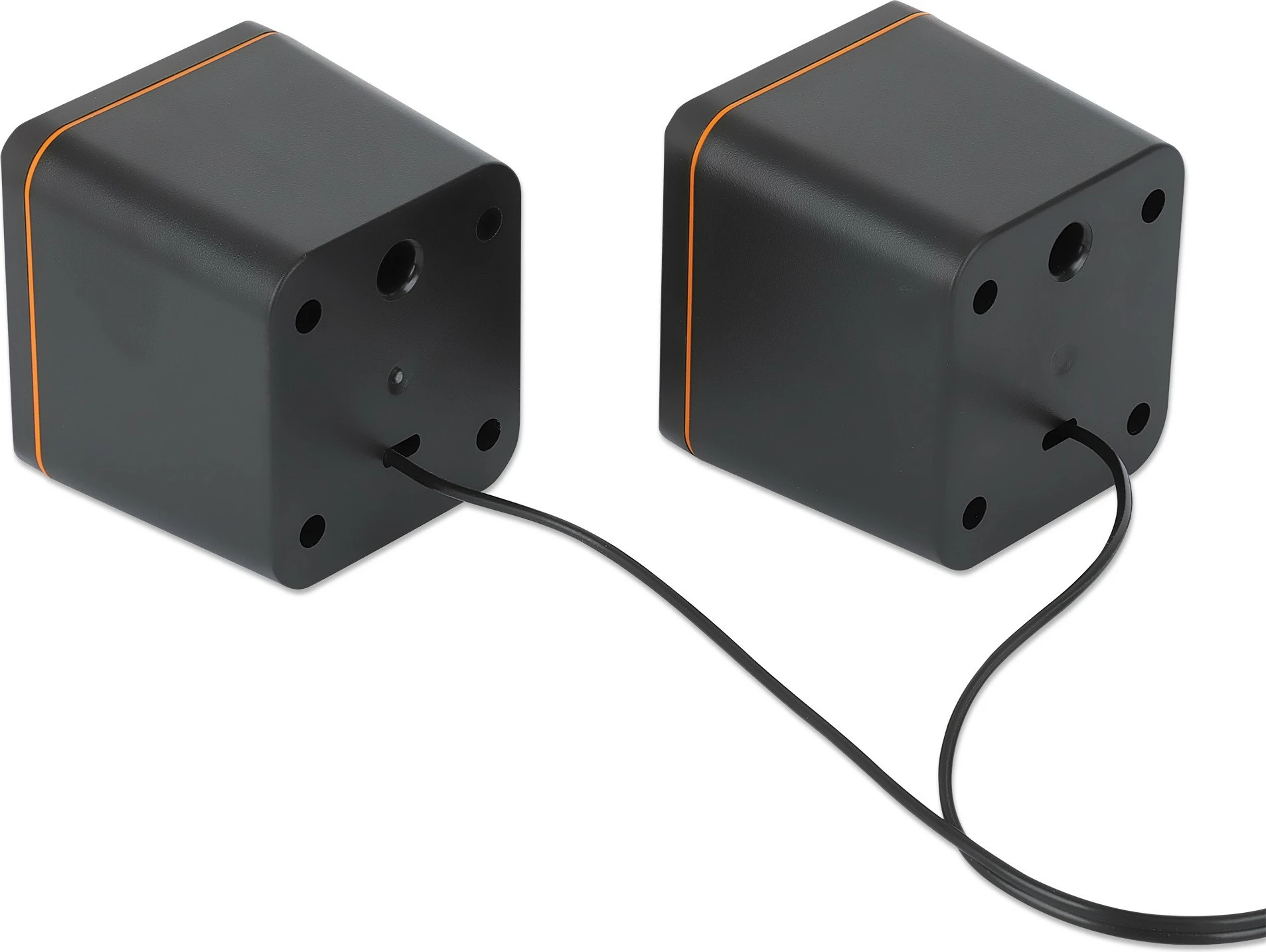 Stereo zvočniki, Manhattan 2600 Series, 2.0 kanal, 6 W, USB-A/USB-C, črno/oranžni