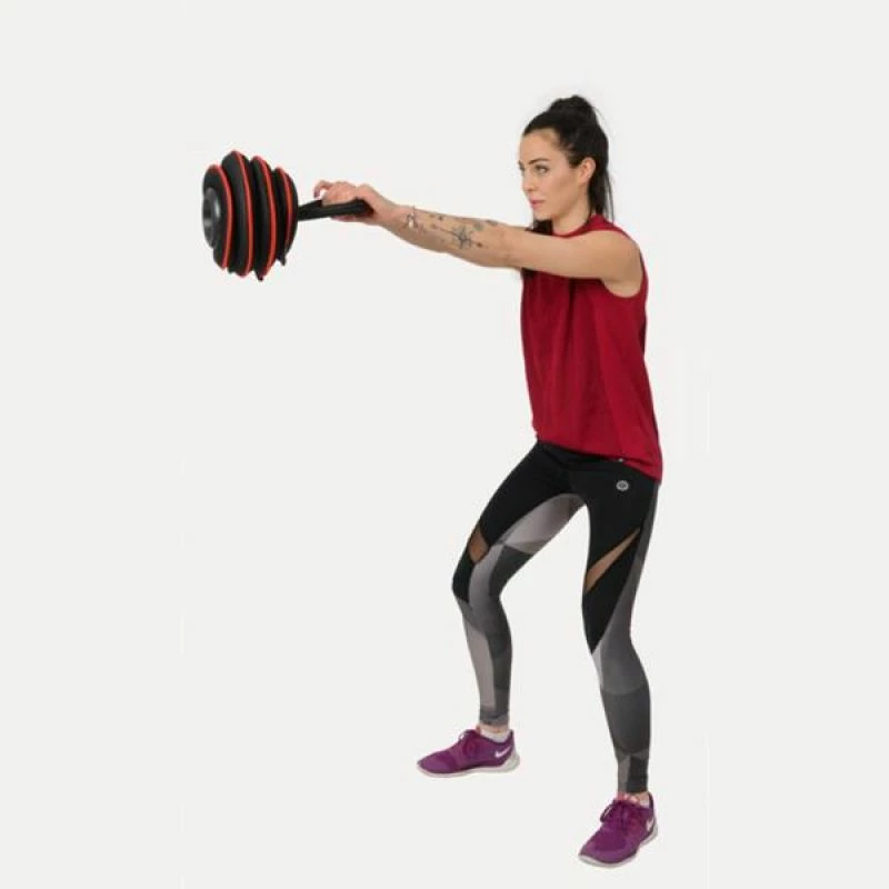 Mehki nastavljivi kettlebell za ženske in moške HMS, črno-rdeč