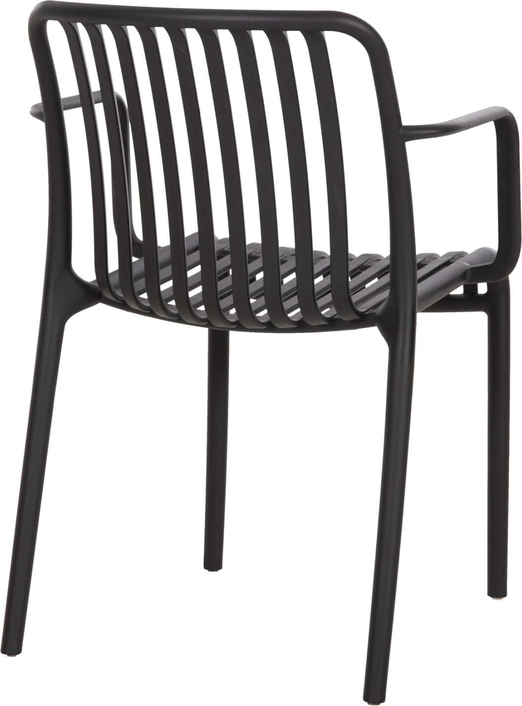 Vrtni naslanjač CONVEE FH6105.02 iz polipropilena v črni barvi 55x56x79H cm