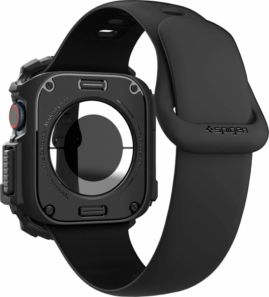Ovitek Rugged Armor Spigen za Apple Watch 10, 42 mm, črn