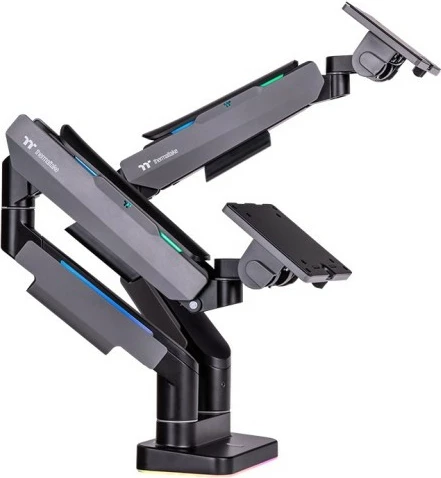 Nosilec za dva monitorja Thermaltake Dual RGB, 17–35 in, črn