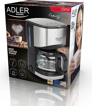 Aparat za kavo Adler AD 4407, polavtomatski, črn