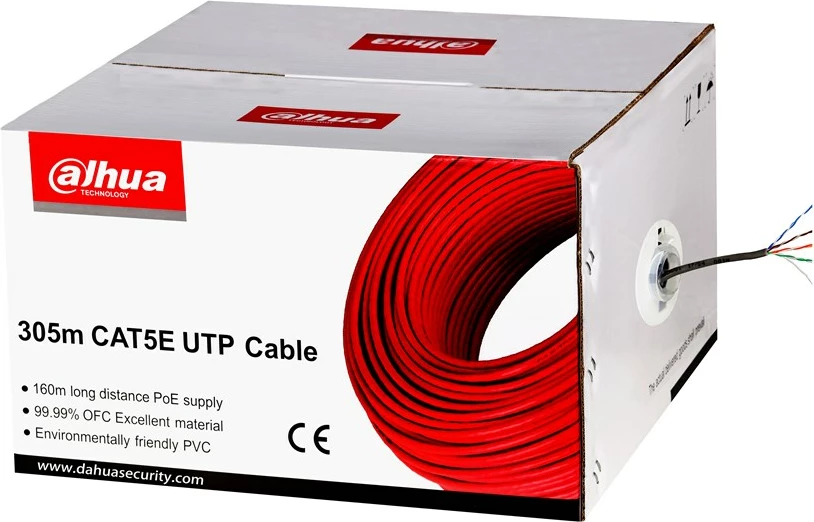 Omrežni kabel Cat5e UTP, 305 m, rdeč Dahua PFM920I-5EUN