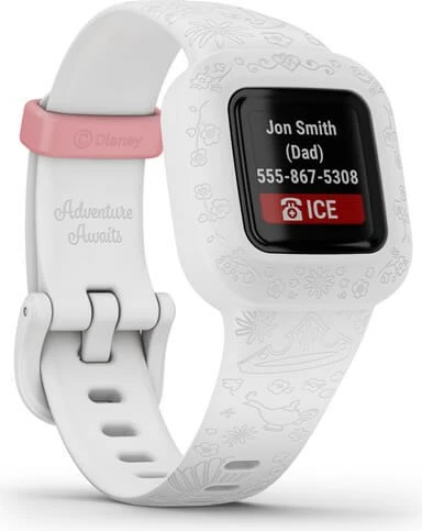Smartband za otroke Disney Princess Garmin vivofit jr. 3, bel
