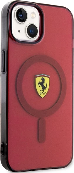 Transparenten ovitek Ferrari FEHMP14SURKR za iPhone 14 6,1", MagSafe, rdeč