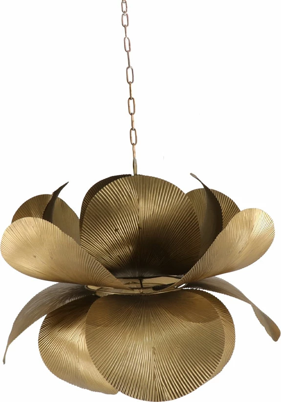 Stropna svetilka v obliki cveta, Blossom, kovina, zlato-rjava, 56,5x56,5x43 cm
