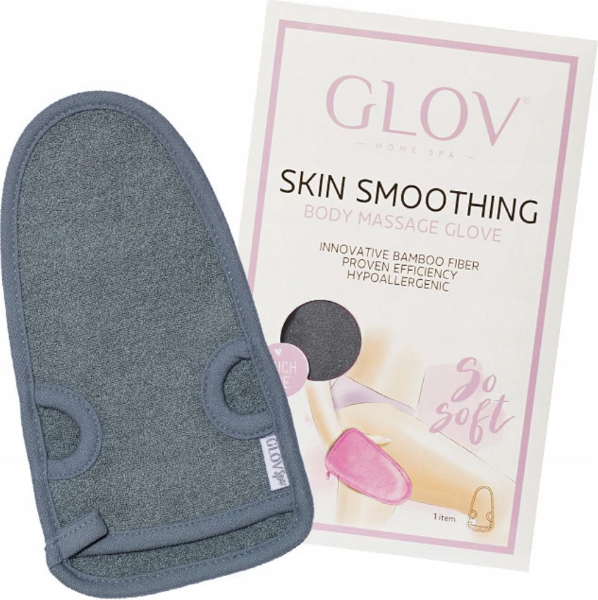 Rokavica za masažo telesa Glov Smooth Grey, 1 kos