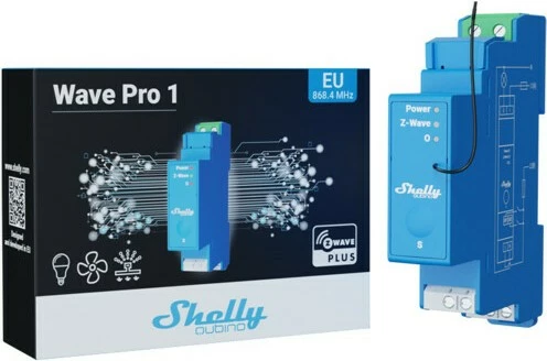 Rele z enim kanalom, Shelly Qubino Wave Pro 1, 25 mW, 1 kanal, moder