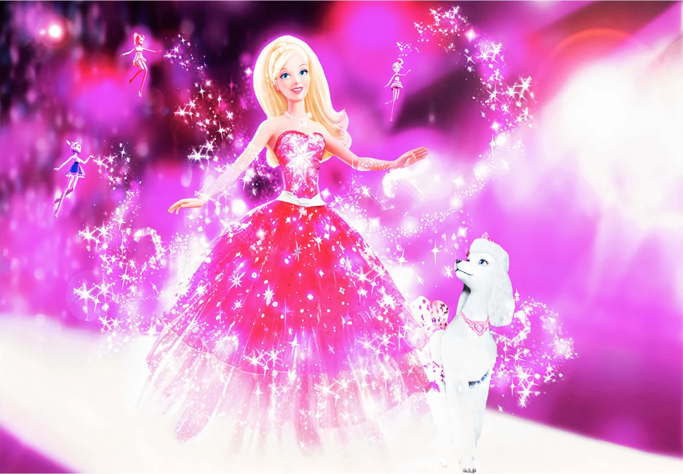 Otroška preproga v roza barvi, lutka, s franžami 80x150 cm