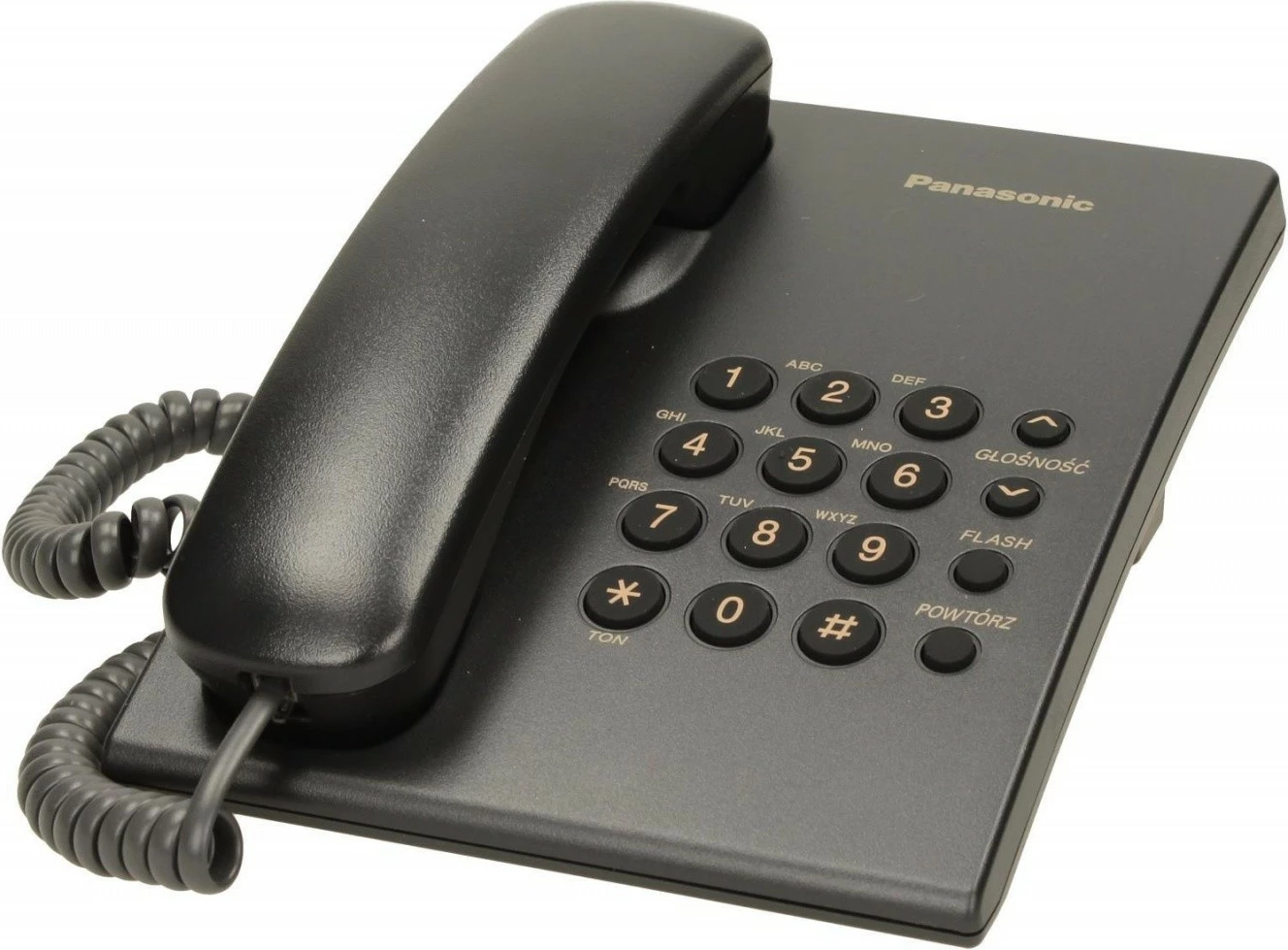 Fiksni telefon Panasonic KX-TS500, z žico, črn