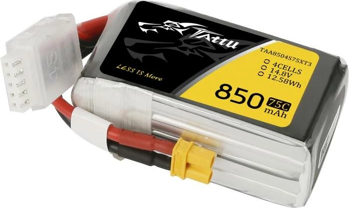 LiPo baterija 850mAh 14,8V 75C 4S1P, XT-30, Tattu