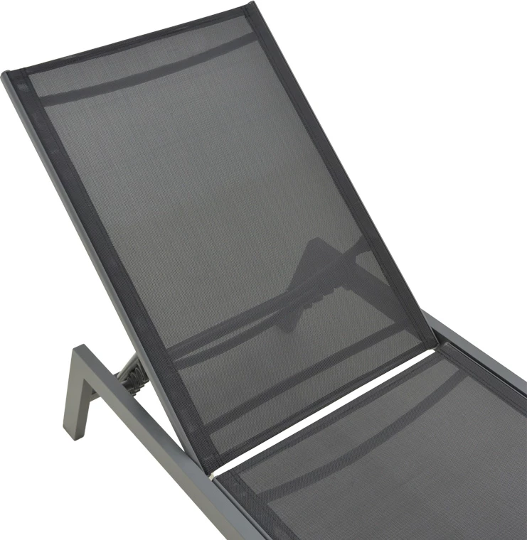 Ležalnik Boka, aluminij črn, tekstilen, 60x192x31 cm