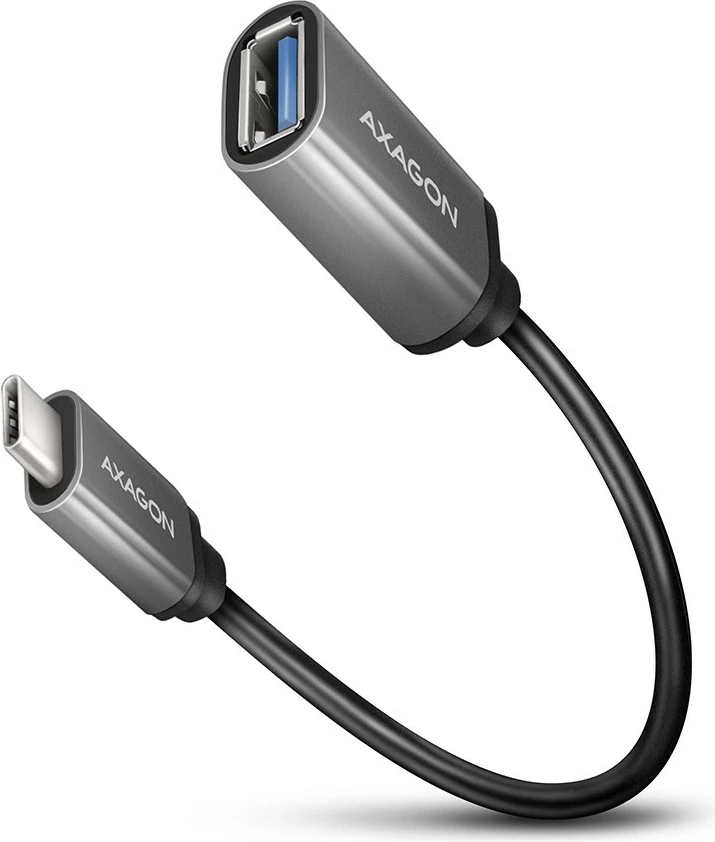 Adapter USB-C v USB-A, kabel 0,2 m, 3 A, siv, AXAGON RUCM-AFAC