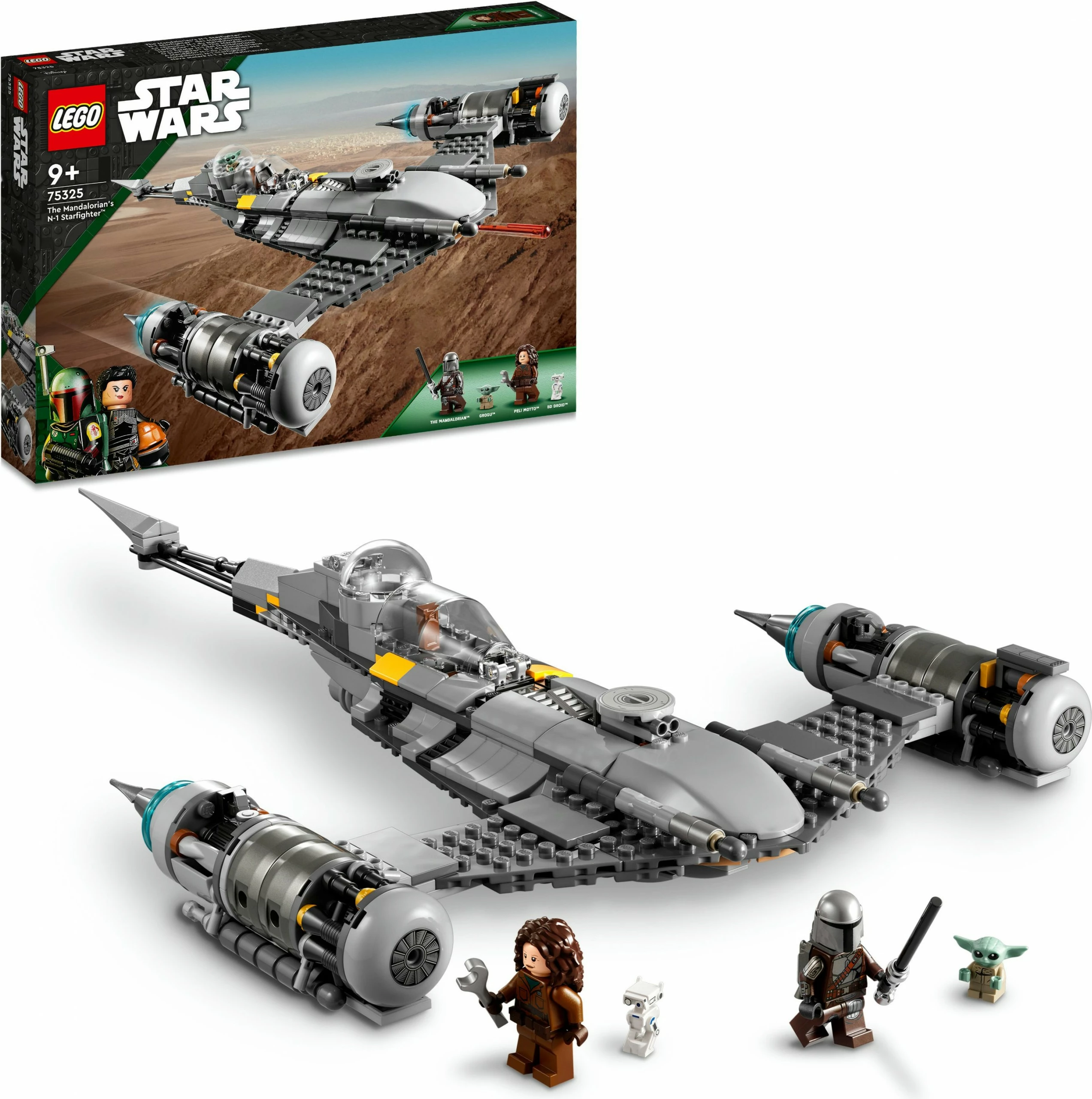 Set gradnje Star Wars N-1 Starfighter iz serije The Mandalorian, 412 kosov, plastika, večbarven