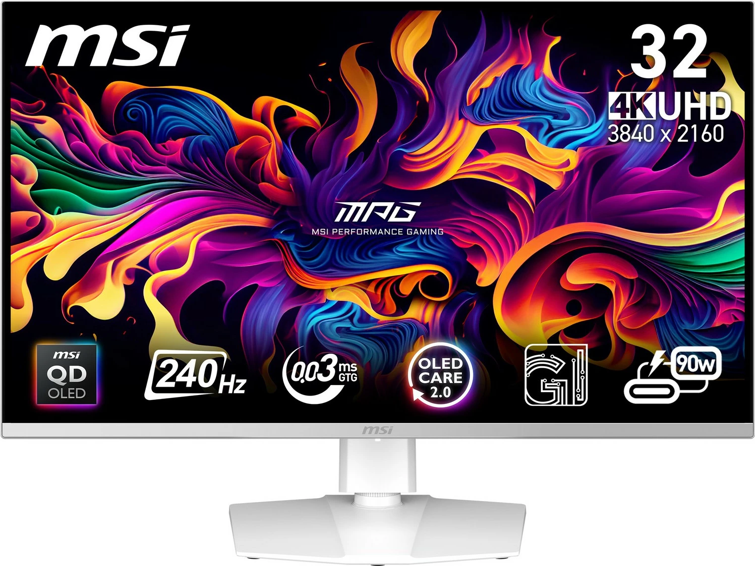31,5-palčni QD-OLED monitor 4K UHD, 240 Hz, bel — MSI MPG 321URX