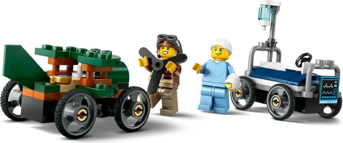 Avion proti bolnišnični postelji LEGO City 60459, 2 minifigi