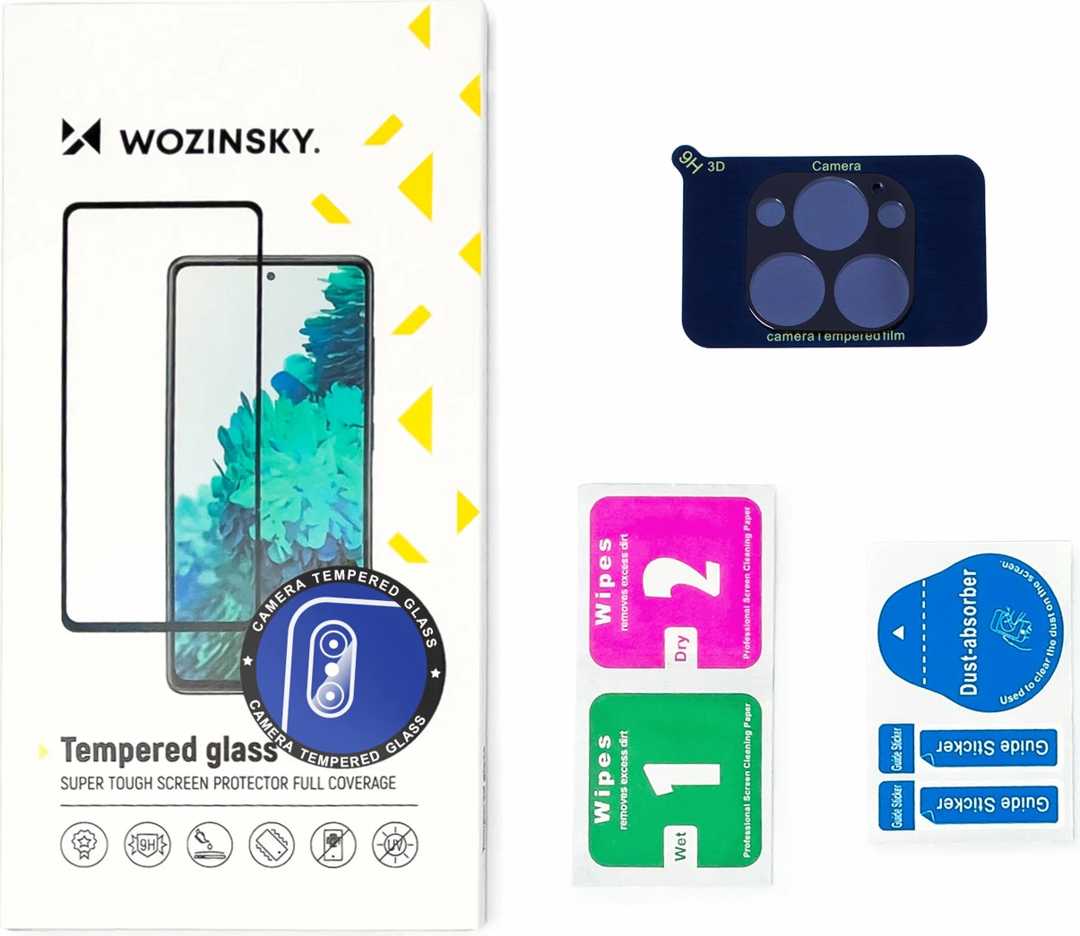 Zaščitno steklo za kamero Wozinsky za iPhone 15 Pro, 9H, črno