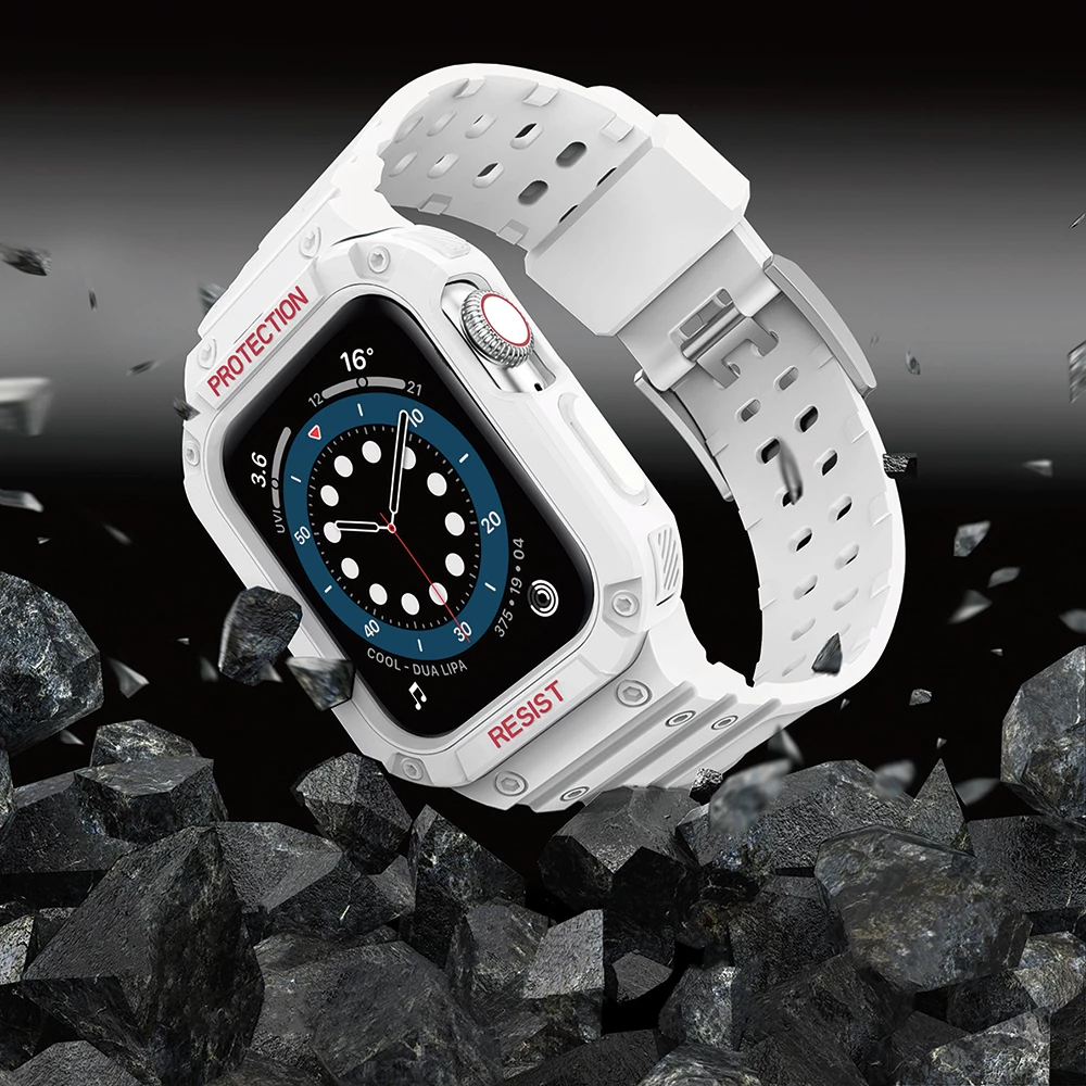 Zaščitni športni pašček Hurtel za Apple Watch 41/40/38 mm, bel