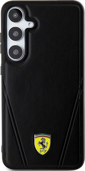 Ovitek Hot Stamp V Lines MagSafe za Samsung Galaxy S24, Ferrari, črn