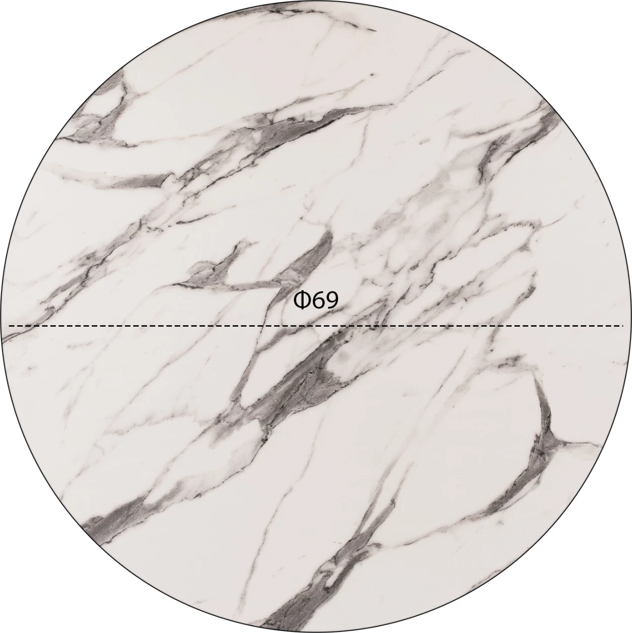 Površina mize HPL FH5842.11 marmor bela-siva Φ69 cm debelina 12mm