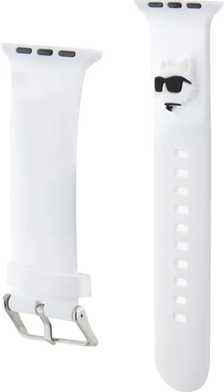 3D silikonski pašček Choupette za Apple Watch, Karl Lagerfeld, bel