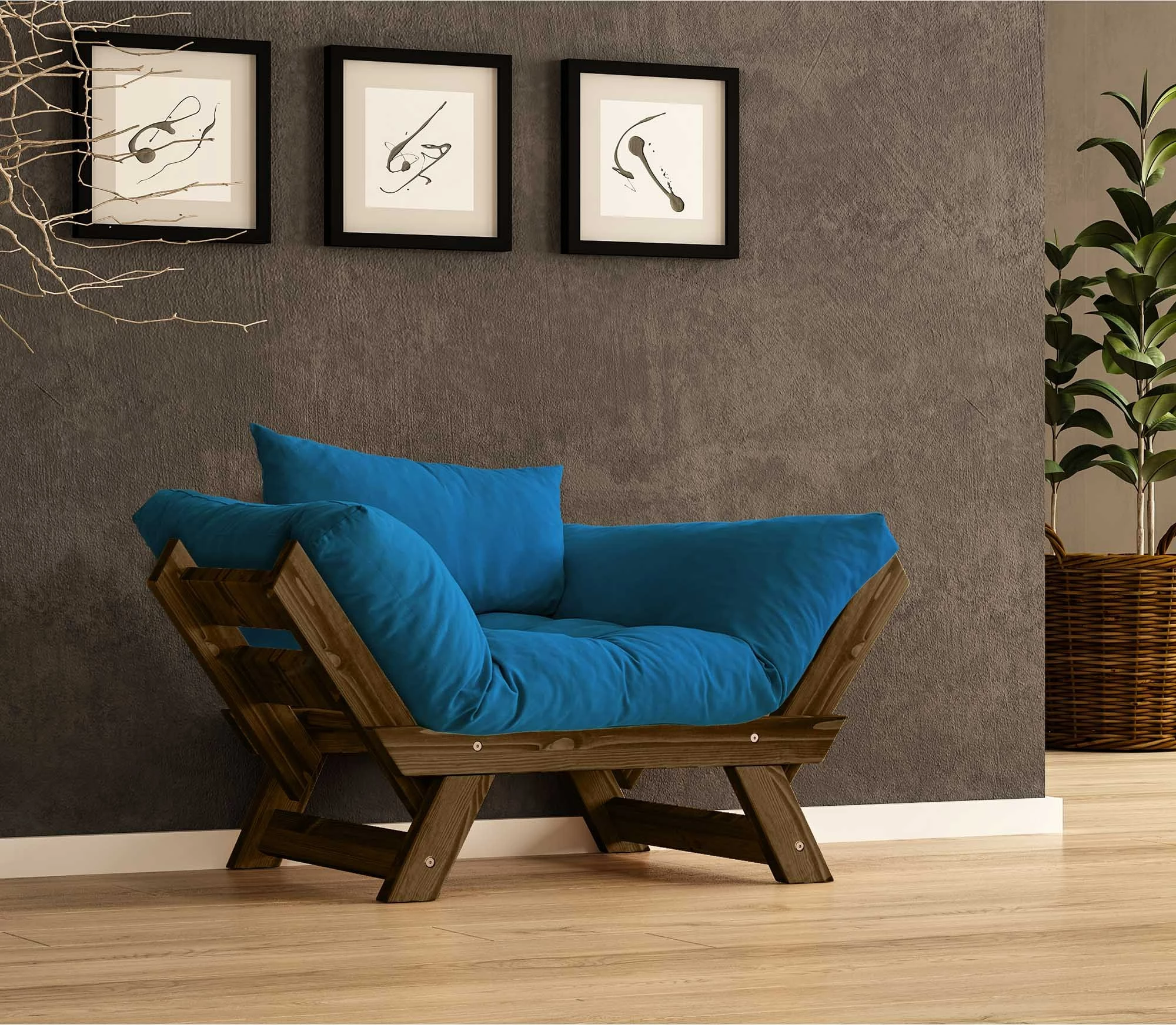 Vrtni enosedni stol Skye Decor CPT8136-140, rjavo in modro